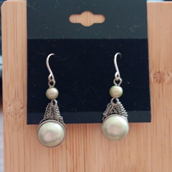 Kenneth Cole Reaction Seafoam Silver Tone Dangle Earrings - Picture 7 of 7